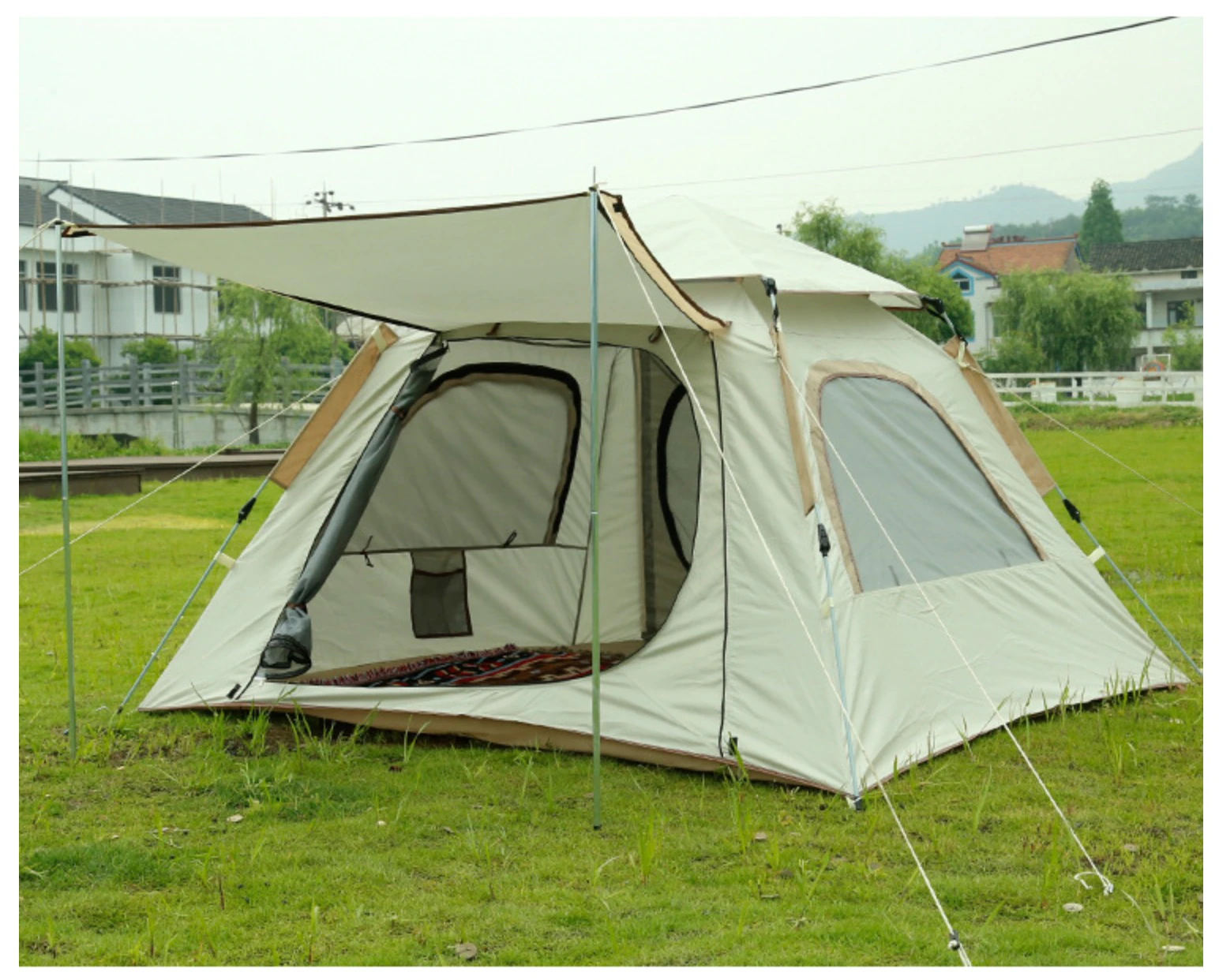 Cheap Goat Tents Ango Pop Up Tent Automatic Tent Outdoor Portable Folding 3 Person Family Tent for Camping Park Picnic   